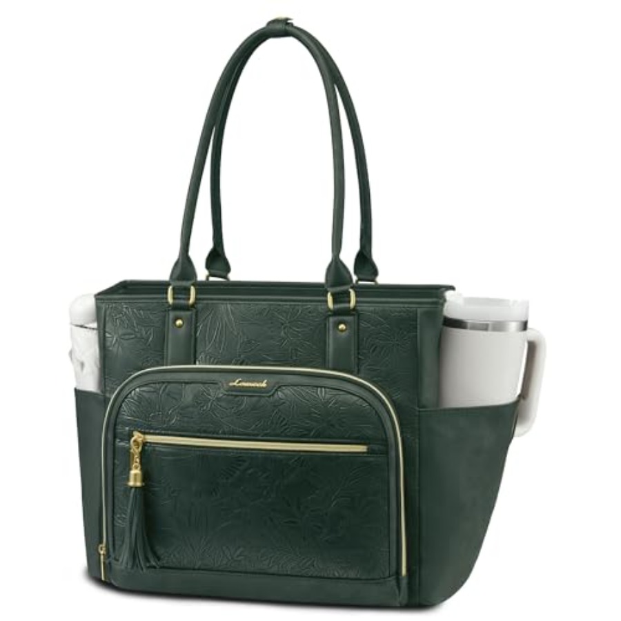 Vintage Leatherwork - Laptop Tote Bag for Women With