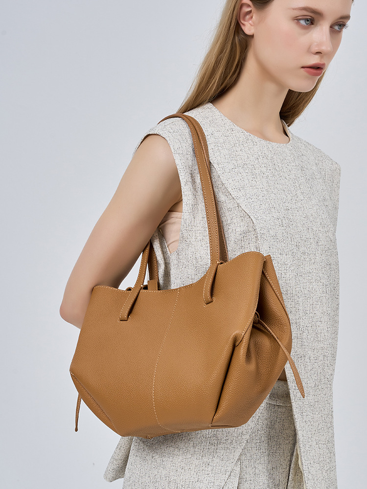 Leather Work Handbags - Women Real Leather Soft Tote Bag