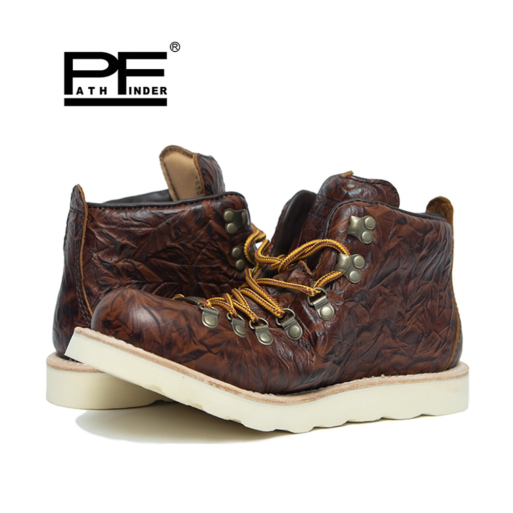 Leather Work Women Shoes - pf Fashion Men's Genuine Leather Motorcycle