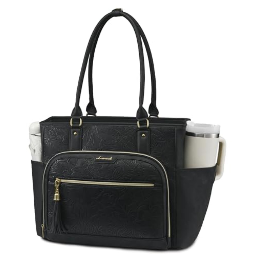 Vintage Leatherwork - Laptop Tote Bag for Women With