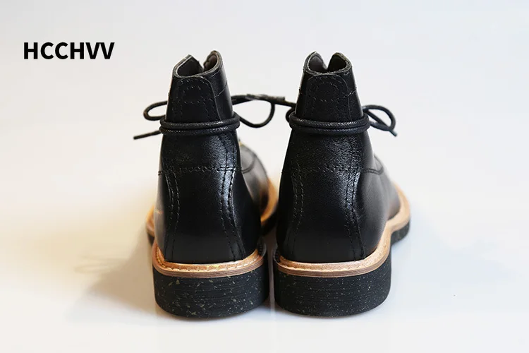 Men's Round Head Locomotive Wo - Leather Work Women Shoes recension och pris