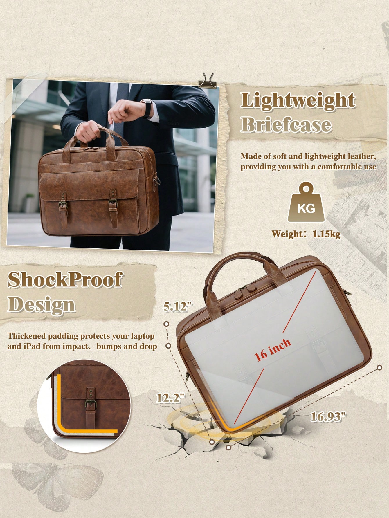 Vintage Leather Messenger Bag  - Vintage Leatherwork recension och pris