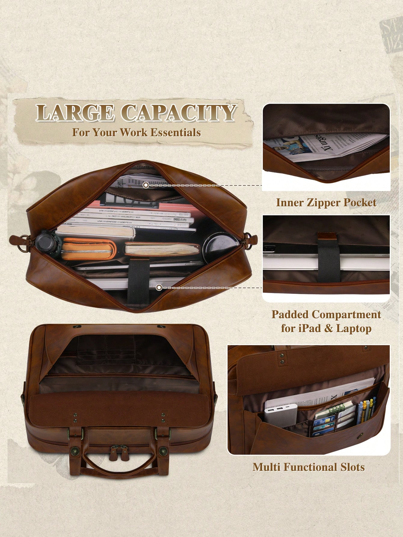 Vintage Leather Messenger Bag  - Vintage Leatherwork recension och pris