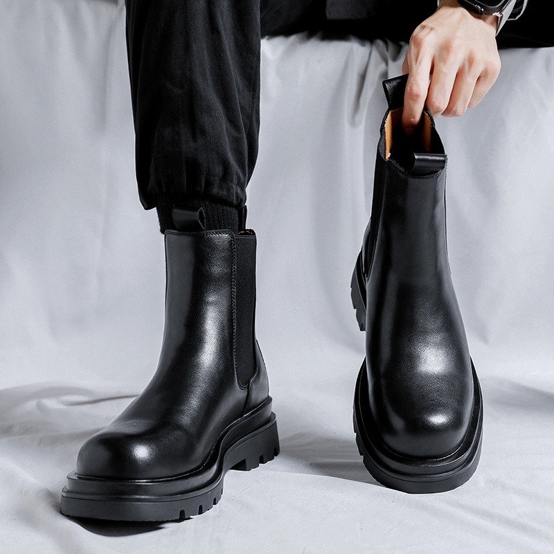 British 2025 Men Leather Boots - Vintage Leatherwork recension och pris