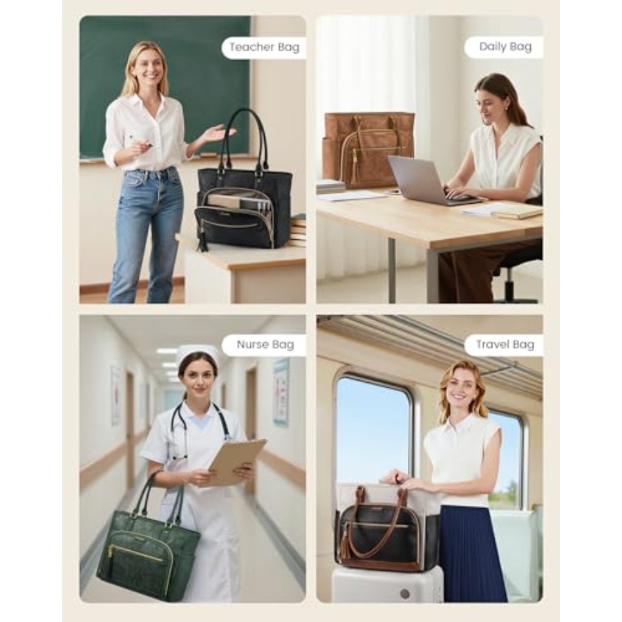 Laptop Tote Bag for Women With - Vintage Leatherwork recension och pris