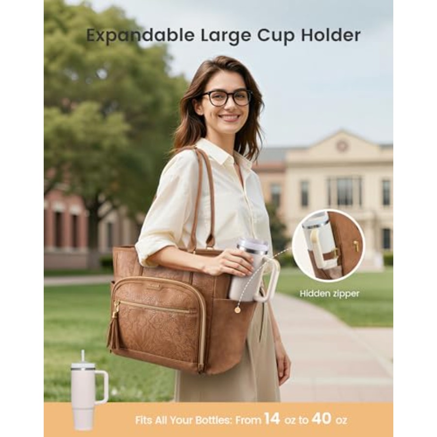 Laptop Tote Bag for Women With - Vintage Leatherwork recension och pris