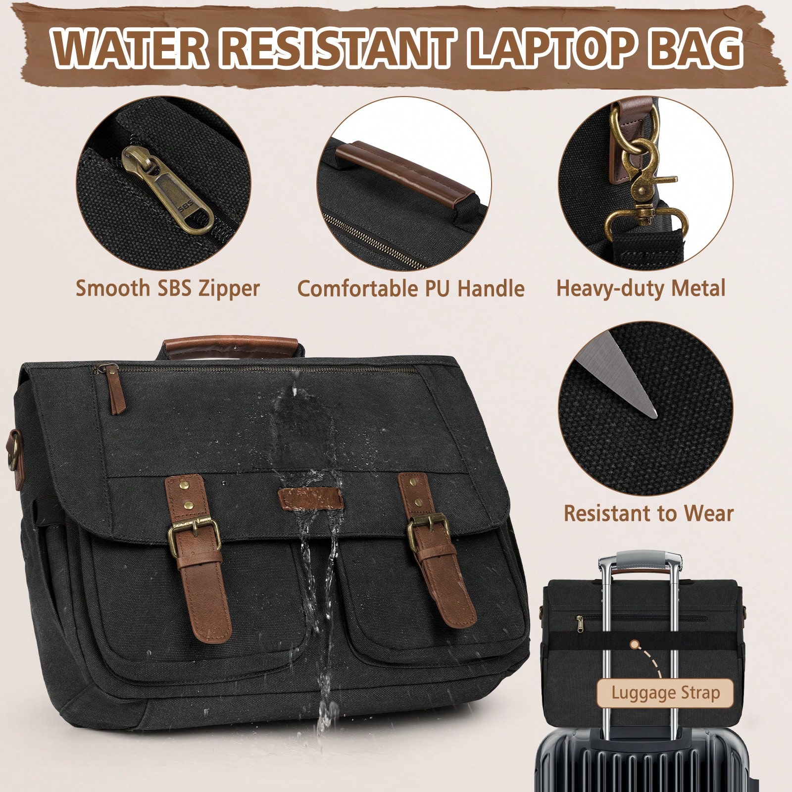 Vintage Men's Messenger Bag, 1 - Vintage Leatherwork recension och pris