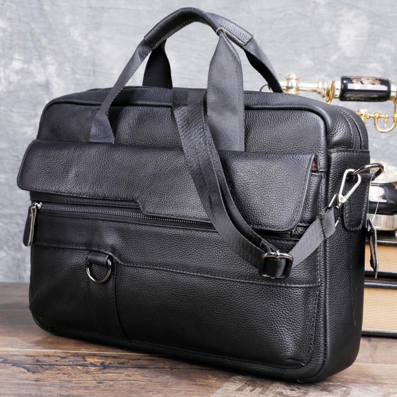 Large Men's Genuine Leather Ha - Leather Work Handbags recension och pris