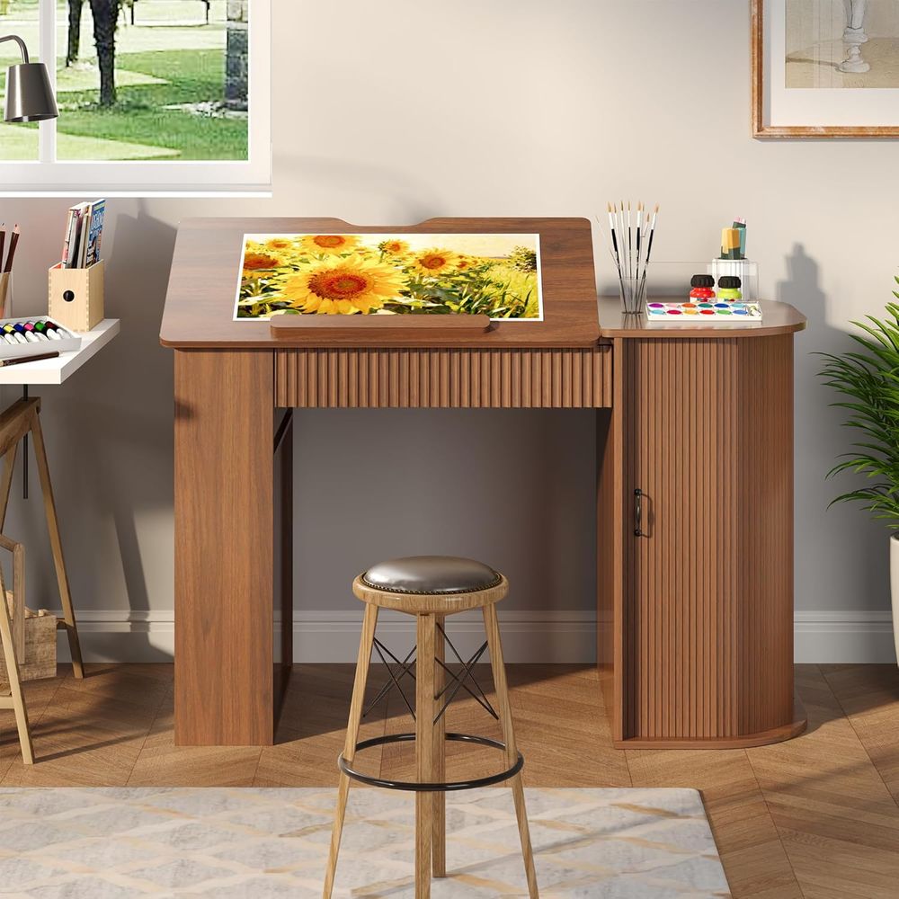 Storage Cabinet Desk with Draw - Leather Works recension och pris