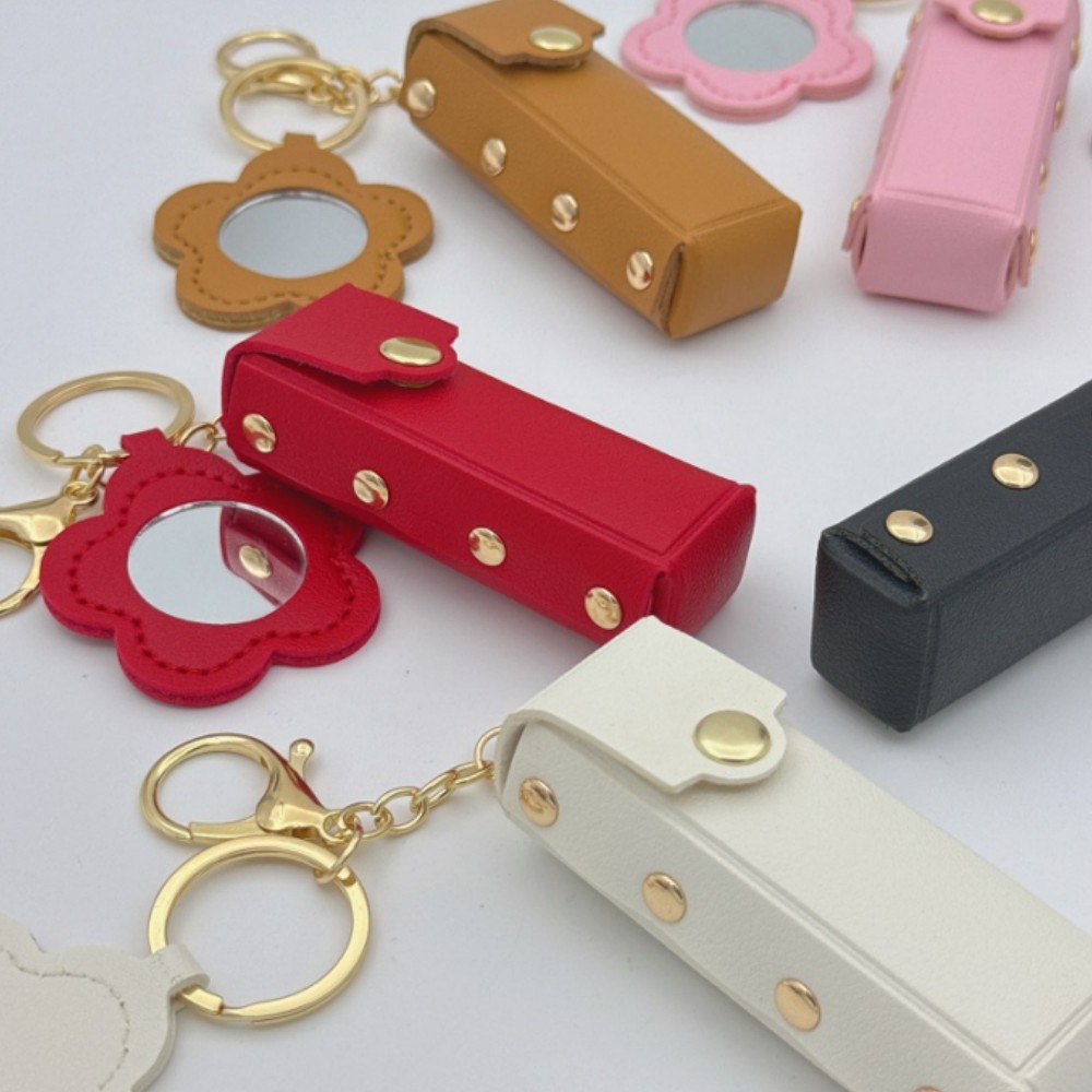 1pce Portable Lipstick Case Ba - Leatherwork Rivets recension och pris