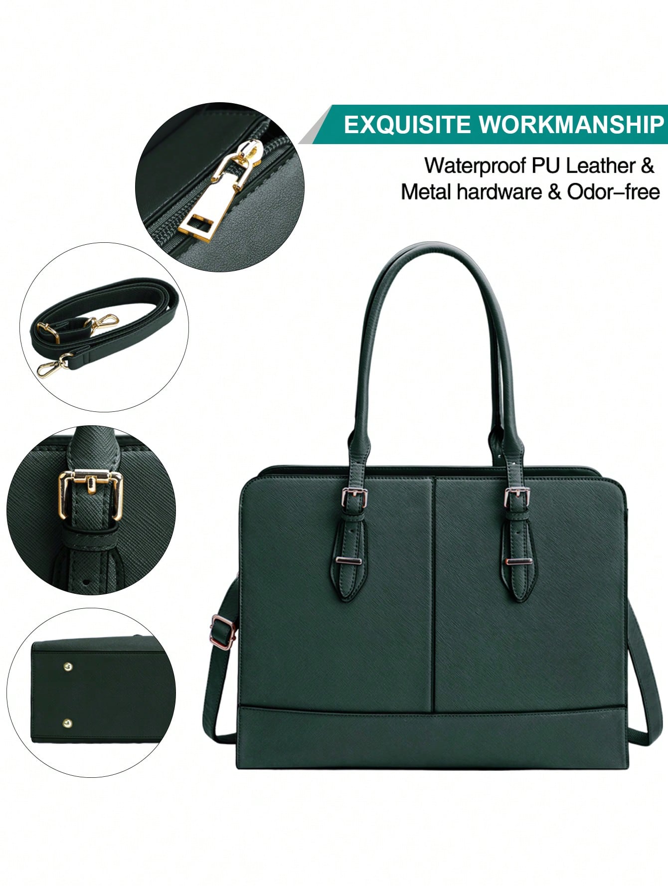 15.6 Inch Leather Laptop Tote  - Leather Work Handbags recension och pris