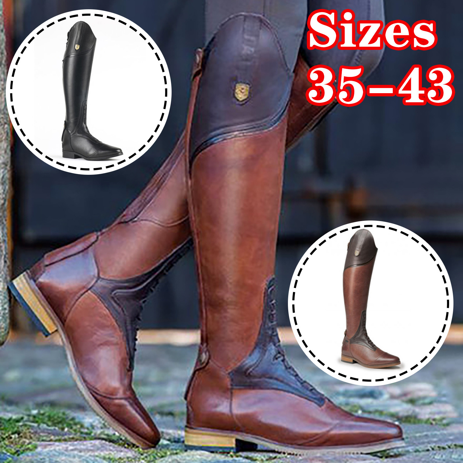 Knee High Boot Casual Boot Fas - Leatherwork Rivets recension och pris