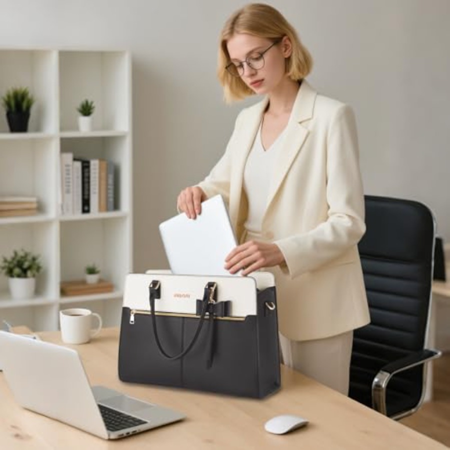Laptop Tote Bag for Women, 15. - Leather Works recension och pris