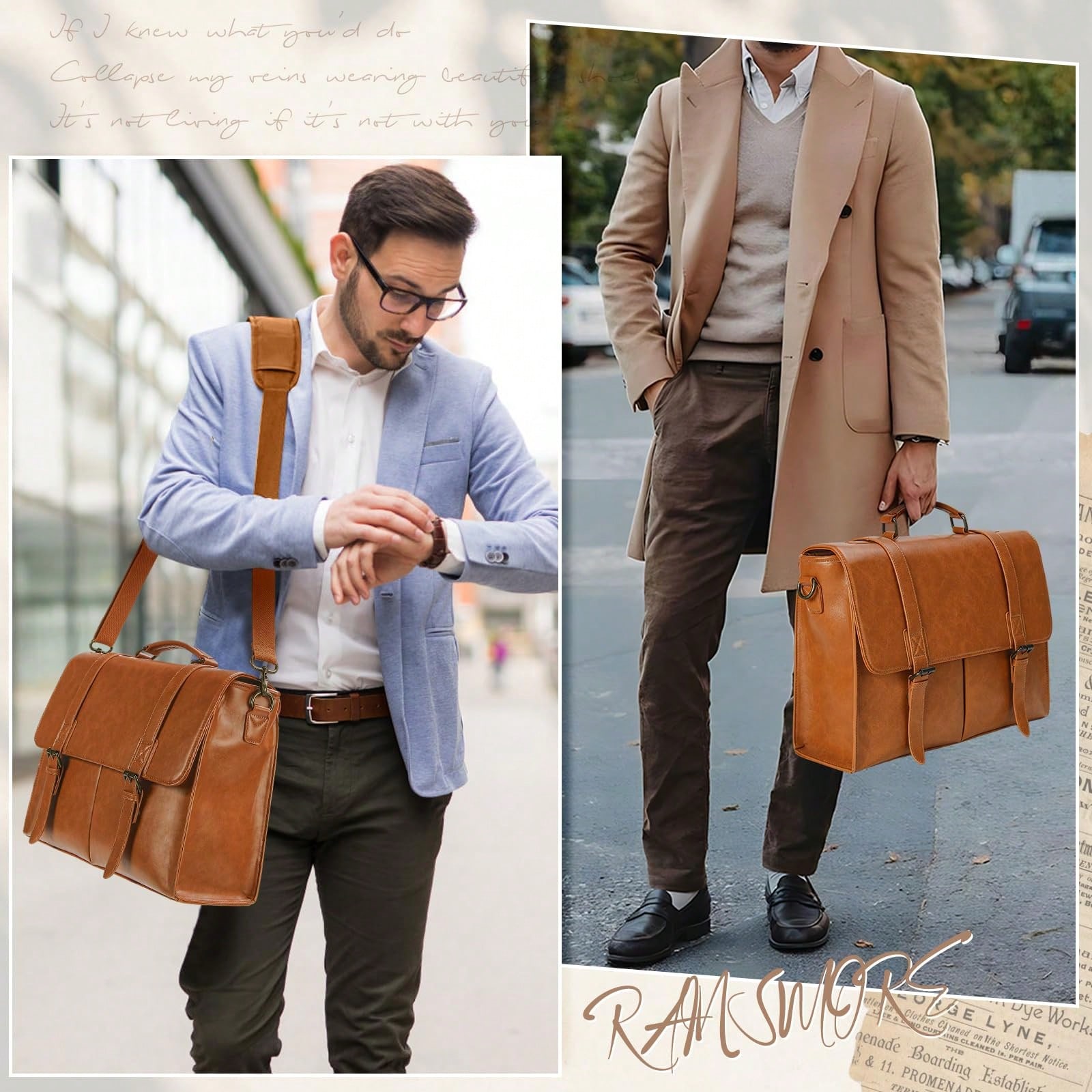 Messenger Bag For Men 15.6 Inc - Vintage Leatherwork recension och pris