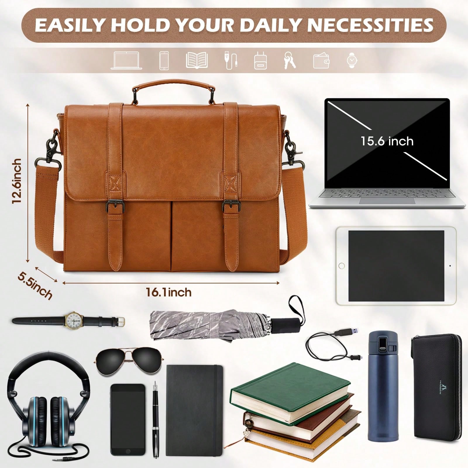 Messenger Bag For Men 15.6 Inc - Vintage Leatherwork recension och pris