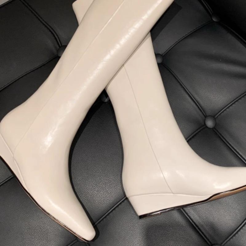Fashion Knee-High Women's Boot - Leather Work Women Shoes recension och pris