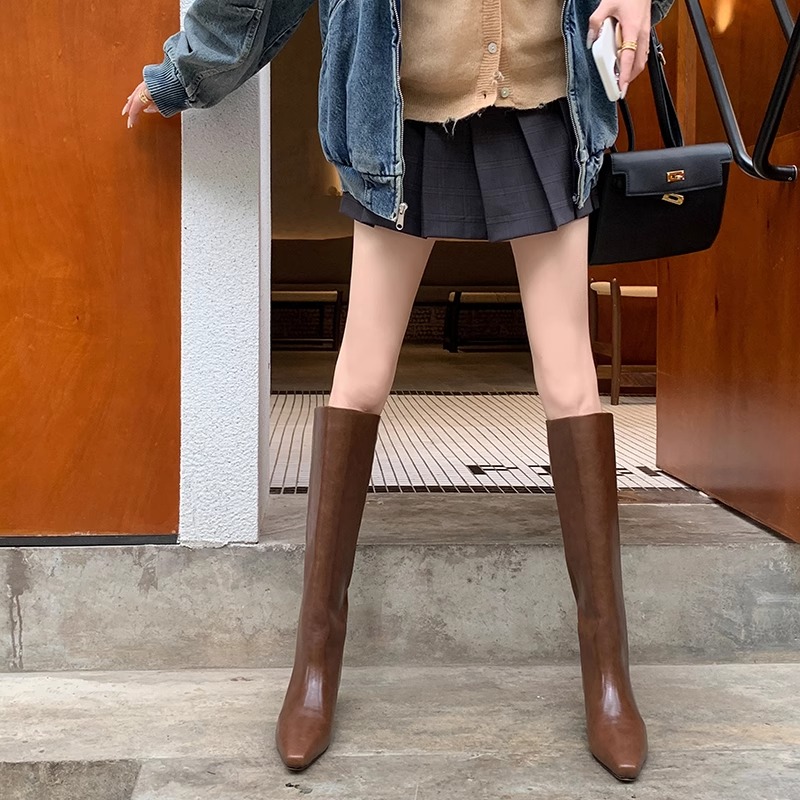 Fashion Knee-High Women's Boot - Leather Work Women Shoes recension och pris