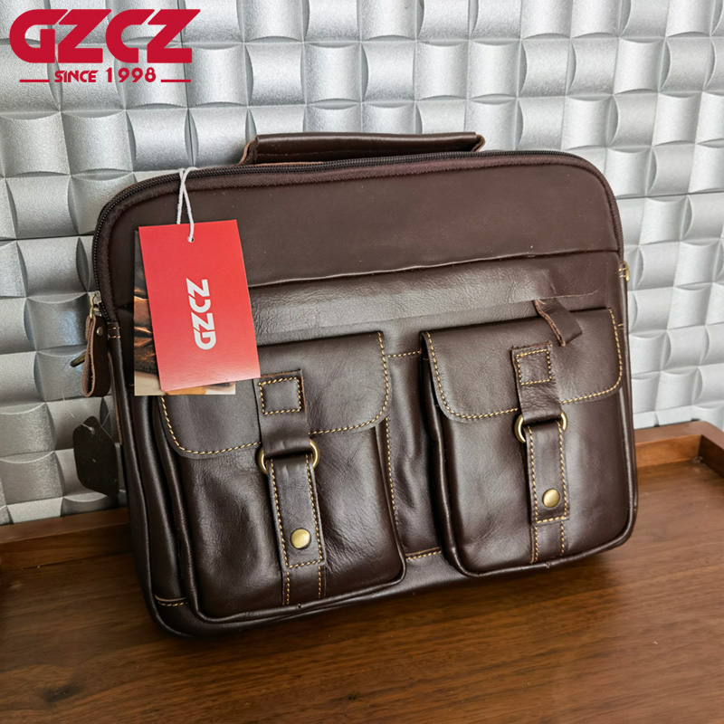 GZCZ Men's Handbag Leisure Bus - Leather Work Handbags recension och pris