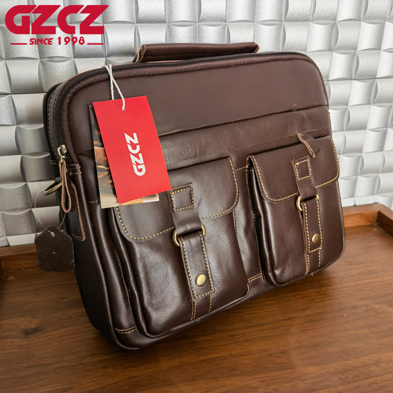 GZCZ Men's Handbag Leisure Bus - Leather Work Handbags recension och pris