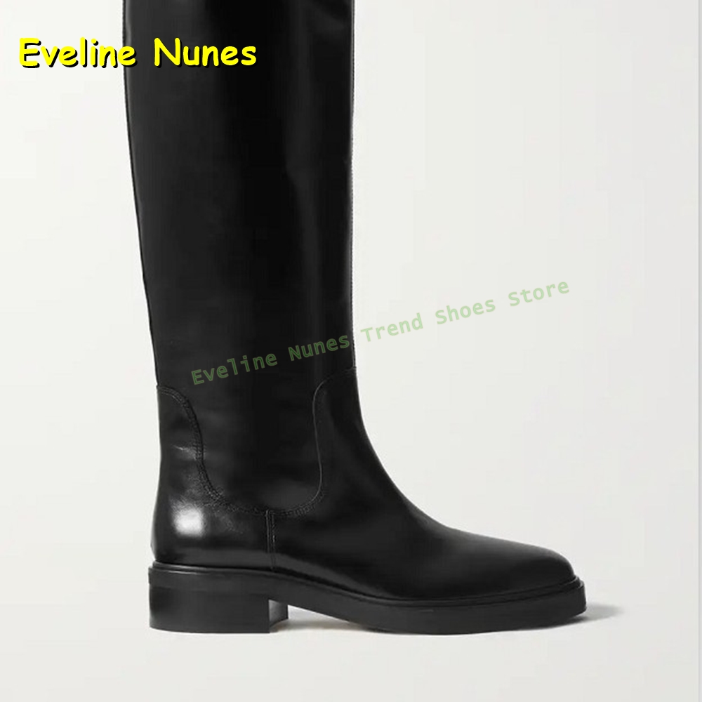 Black Leather Knee High Riding - Leather Work Women Shoes recension och pris