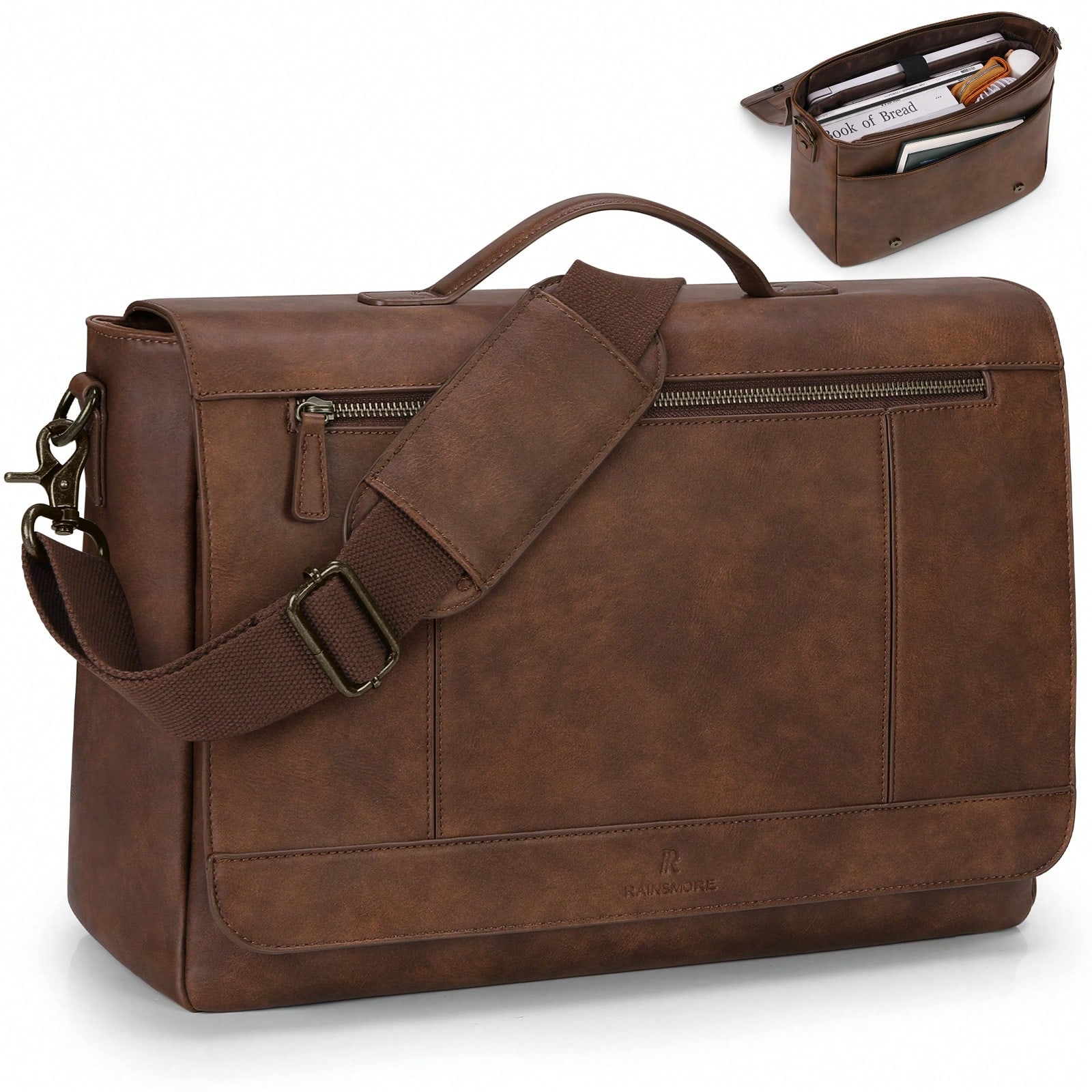 Leather Messenger Bag For Men  - Vintage Leatherwork recension och pris