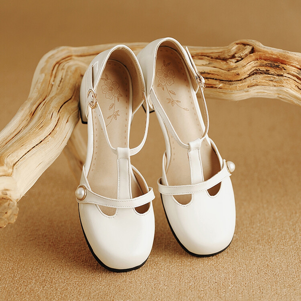 Thick High Heels Sandals Women - Leather Work Women Shoes recension och pris