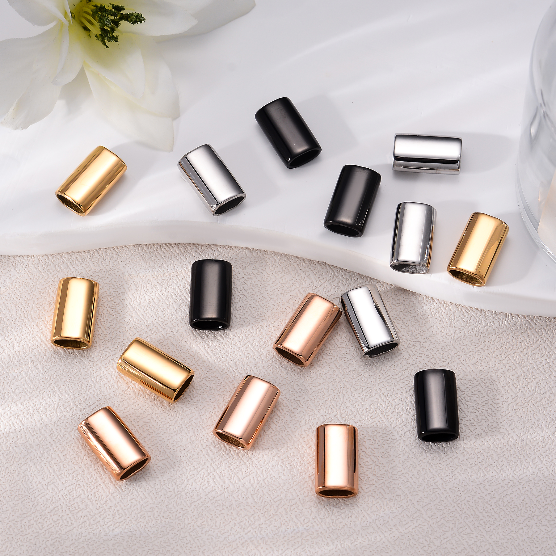 6PCS Stainless Steel Charm Sli - Leatherwork Diy recension och pris
