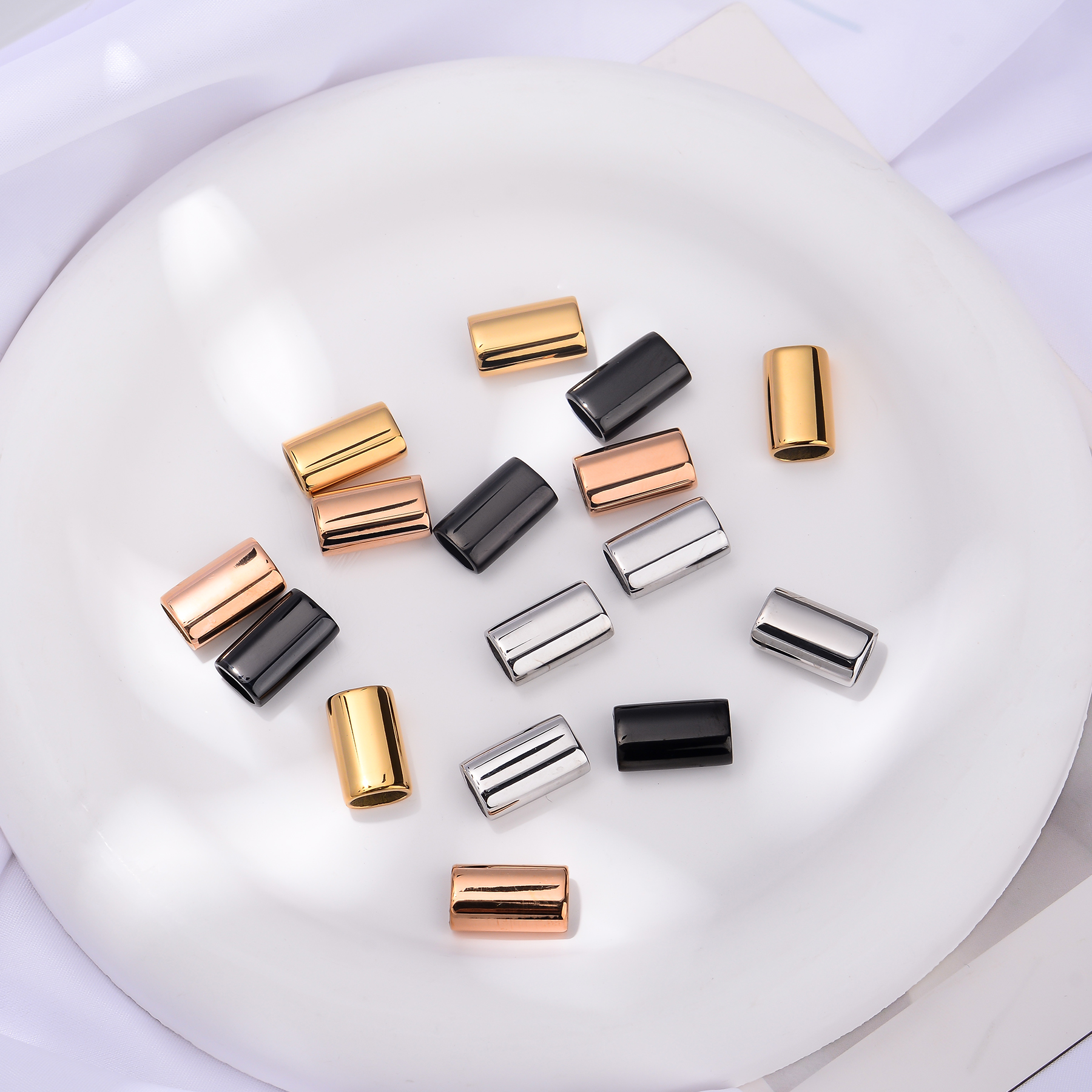6PCS Stainless Steel Charm Sli - Leatherwork Diy recension och pris