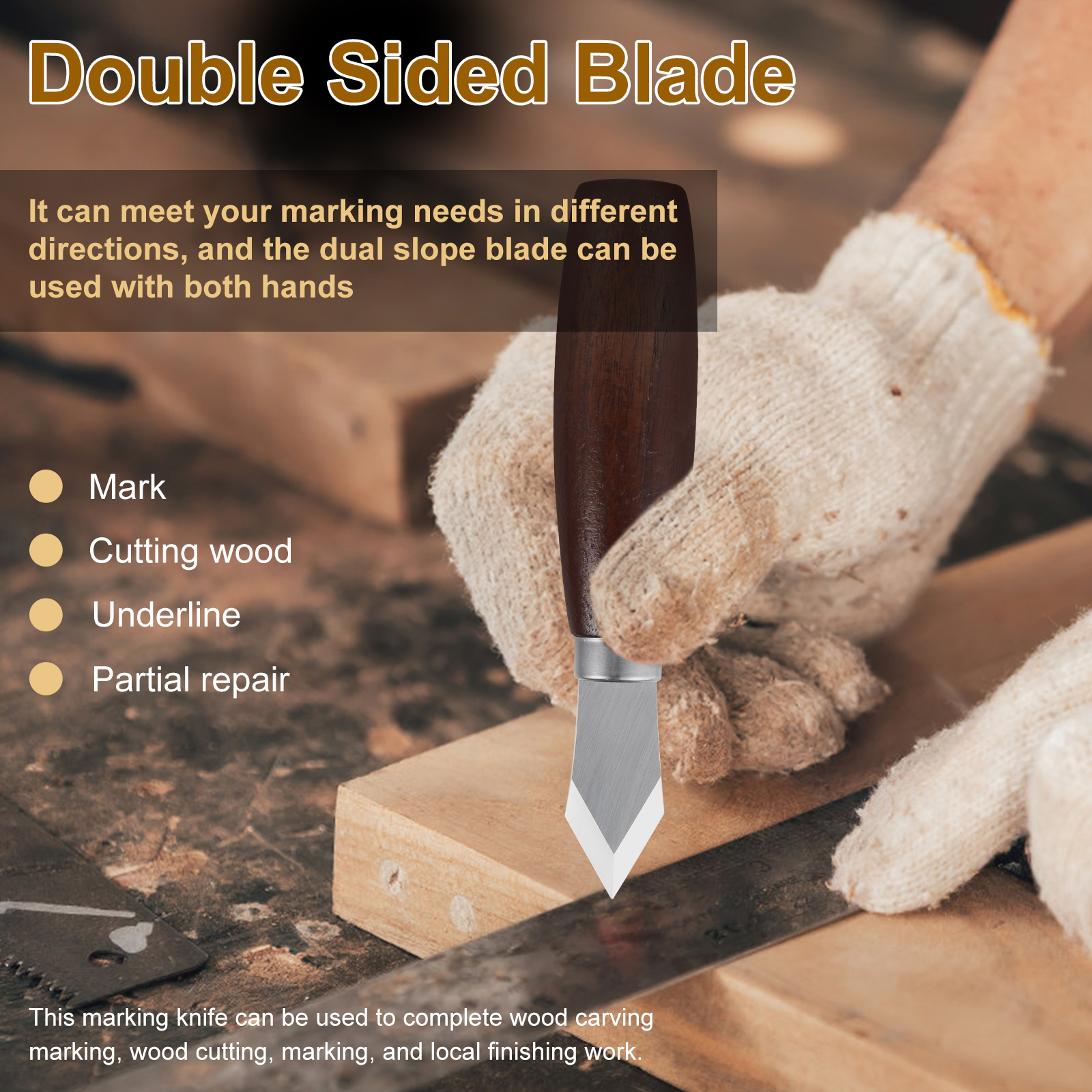 Marking Knife with Wooden Hand - Leatherwork Knife Sheath recension och pris
