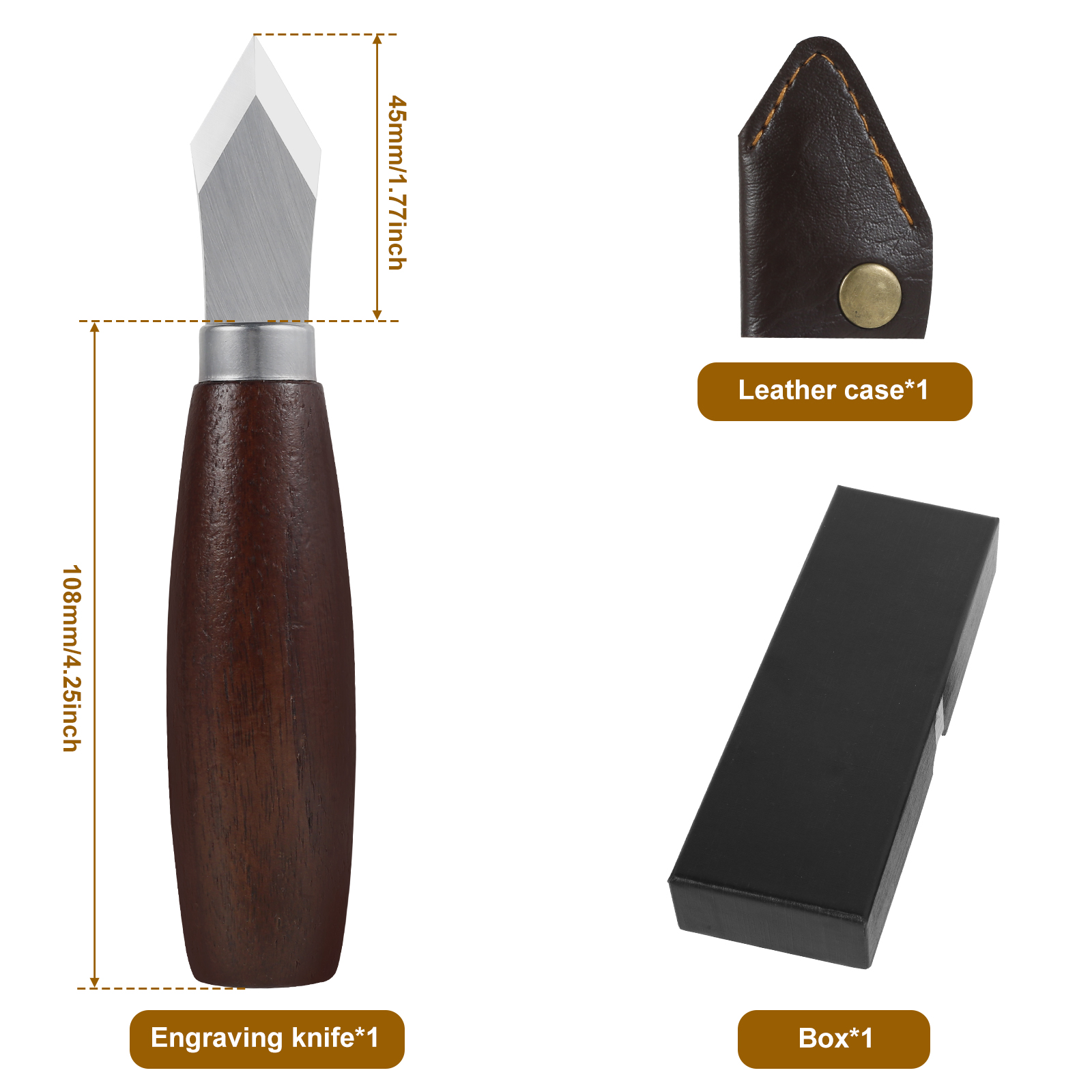 Marking Knife with Wooden Hand - Leatherwork Knife Sheath recension och pris
