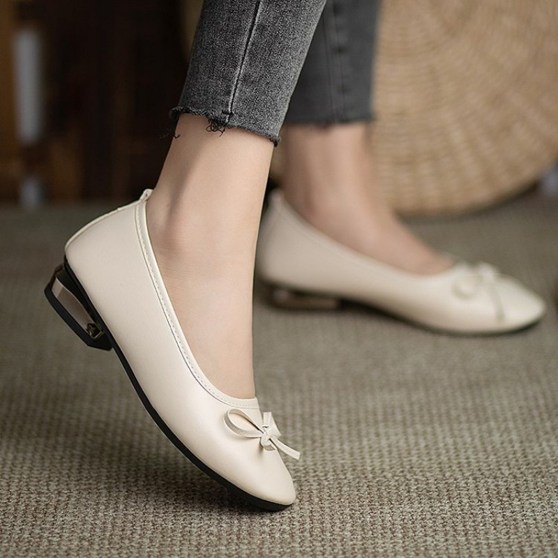 Elegant Bowknot Flat Shoes for - Leather Works recension och pris
