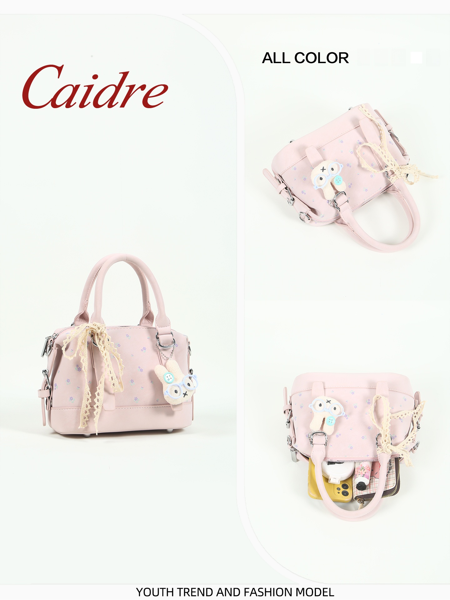 Caidre Cute Floral Polka Dot H - Leather Work Handbags recension och pris