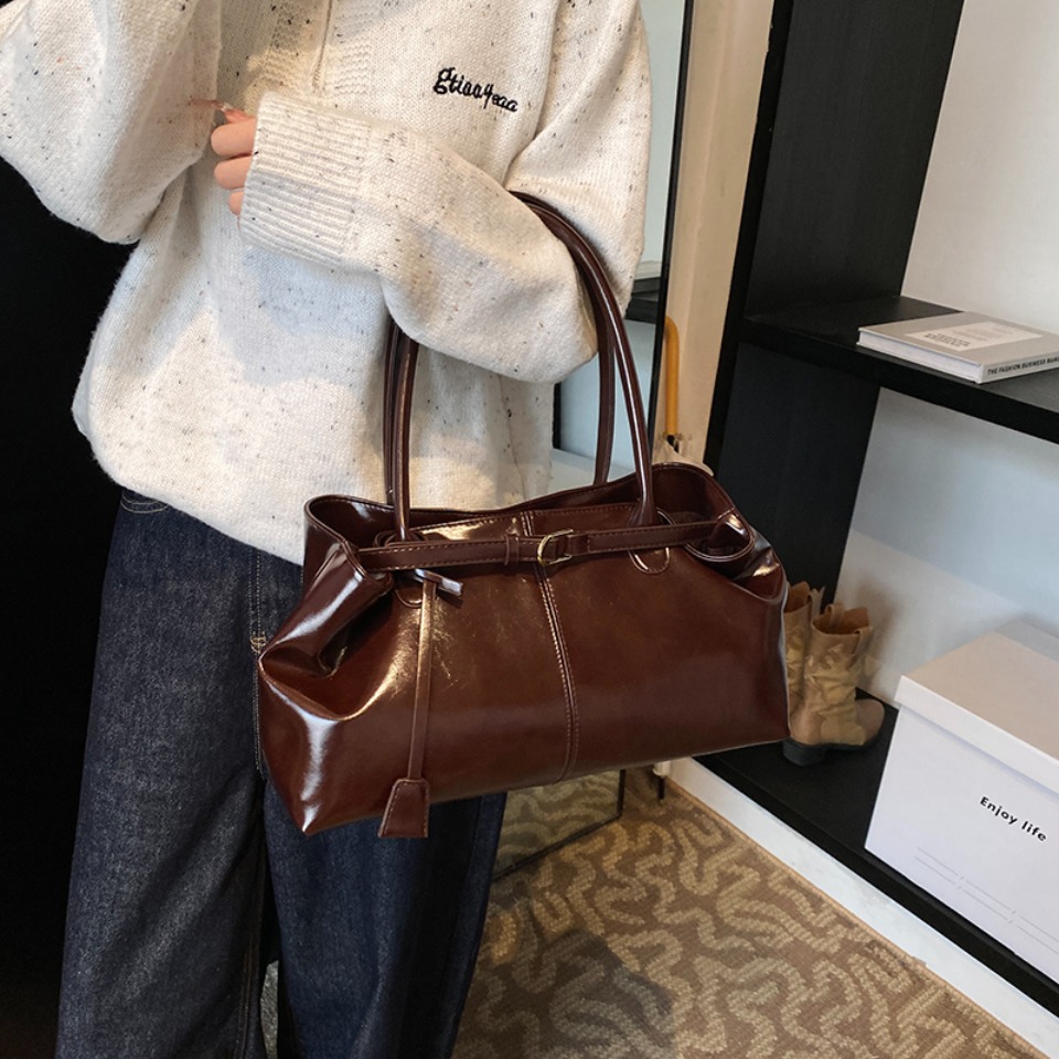 Winter Oil PU Leather Hobo Han - Leather Work Handbags recension och pris