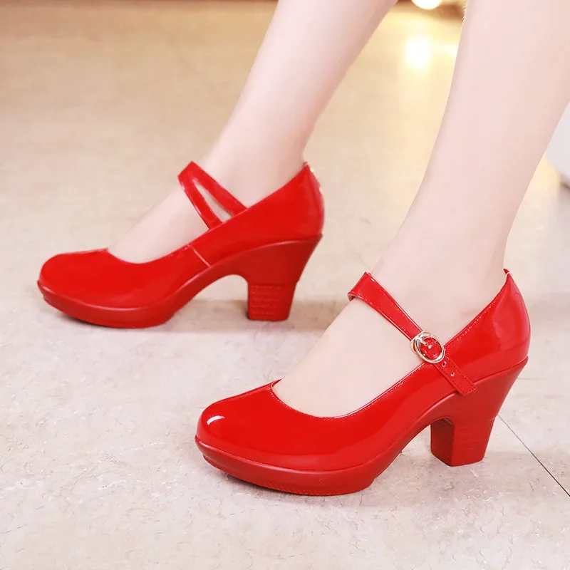 Small Size 32-43 Medium Block  - Leather Work Women Shoes recension och pris
