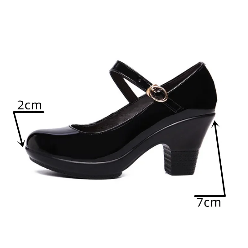 Small Size 32-43 Medium Block  - Leather Work Women Shoes recension och pris