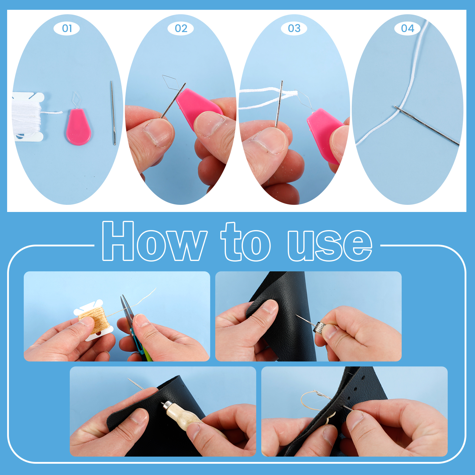 Leather Sewing Kit Portable Le - Upholstery Leather Work recension och pris