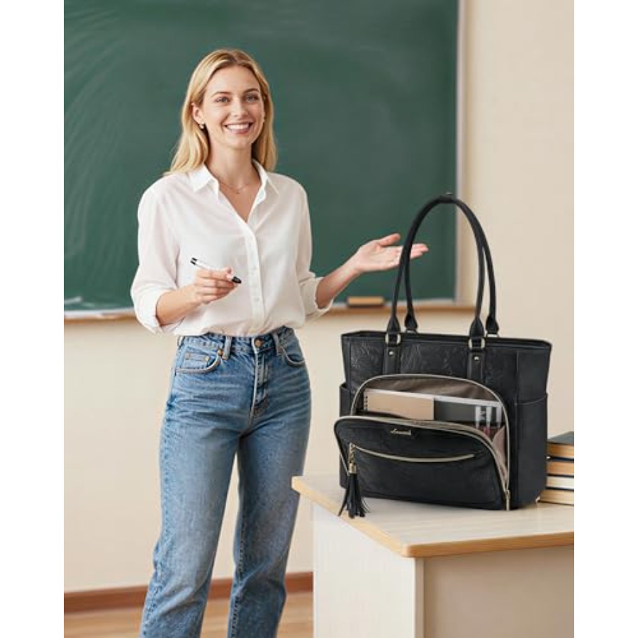 Laptop Tote Bag for Women With - Vintage Leatherwork recension och pris