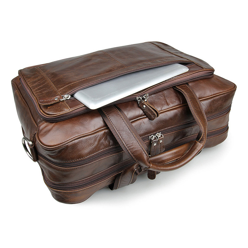 LACHIOUR Genuine Leather Men B - Leather Work Handbags recension och pris