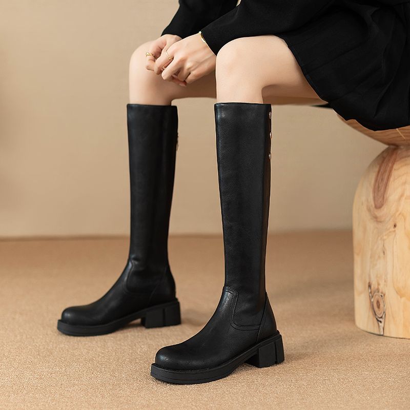 Autumn Winter Middle Heel Ladi - Leather Work Women Shoes recension och pris